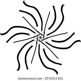 Handdrawn blackwhite bw sketch scratch scrawl doodle flower flora nature radial line radialline radialflower symmetricalflower symmetricalline circleline circle abstractflower abstract abstractline