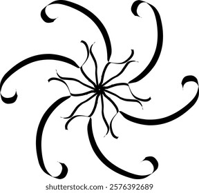 Handdrawn blackwhite bw sketch scratch scrawl doodle flower flora nature radial line radialline radialflower symmetricalflower symmetricalline circleline circle abstractflower abstract abstractline