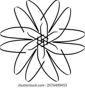 Handdrawn blackwhite bw sketch scratch scrawl doodle flower flora nature radial line radialline radialflower symmetricalflower symmetricalline circleline circle abstractflower abstract abstractline