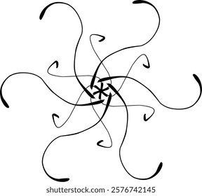 Handdrawn blackwhite sketch scratch scrawl doodle flower flora nature radial line radialline radialflower symmetricalflower symmetricalline circleline circle abstractflower abstract abstractline