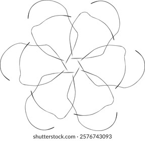 Handdrawn blackwhite sketch scratch scrawl doodle flower flora nature radial line radialline radialflower symmetricalflower symmetricalline circleline circle abstractflower abstract abstractline