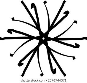 Handdrawn blackwhite sketch scratch scrawl doodle flower flora nature radial line radialline radialflower symmetricalflower symmetricalline circleline circle abstractflower abstract abstractline