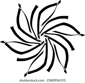 Handdrawn blackwhite sketch scratch scrawl doodle flower flora nature radial line radialline radialflower symmetricalflower symmetricalline circleline circle abstractflower abstract abstractline