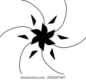 Handdrawn blackwhite sketch scratch scrawl doodle flower flora nature radial line radialline radialflower symmetricalflower symmetricalline circleline circle abstractflower abstract abstractline cycle