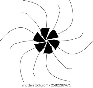 Handdrawn blackwhite sketch scratch scrawl doodle flower flora nature radial line radialline radialflower symmetricalflower symmetricalline circleline circle abstractflower abstract abstractline cycle