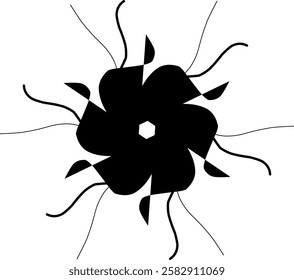 Handdrawn blackwhite sketch scratch scrawl doodle flower flora nature radial line radialline radialflower symmetricalflower symmetricalline circleline circle abstractflower abstract abstractline cycle