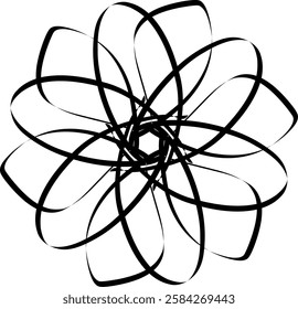 Handdrawn blackwhite sketch scratch scrawl doodle flower flora nature radial line radialline radialflower symmetricalflower symmetricalline circleline circle abstractflower abstract abstractline cycle