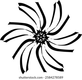 Handdrawn blackwhite sketch scratch scrawl doodle flower flora nature radial line radialline radialflower symmetricalflower symmetricalline circleline circle abstractflower abstract abstractline cycle