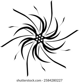 Handdrawn blackwhite sketch scratch scrawl doodle flower flora nature radial line radialline radialflower symmetricalflower symmetricalline circleline circle abstractflower abstract abstractline cycle