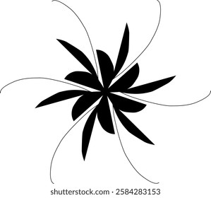 Handdrawn blackwhite sketch scratch scrawl doodle flower flora nature radial line radialline radialflower symmetricalflower symmetricalline circleline circle abstractflower abstract abstractline cycle