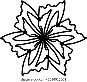 Handdrawn blackwhite sketch scratch scrawl doodle flower flora nature radial line radialline radialflower symmetricalflower symmetricalline circleline circle abstractflower abstract abstractline cycle