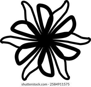 Handdrawn blackwhite sketch scratch scrawl doodle flower flora nature radial line radialline radialflower symmetricalflower symmetricalline circleline circle abstractflower abstract abstractline cycle