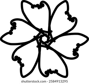 Handdrawn blackwhite sketch scratch scrawl doodle flower flora nature radial line radialline radialflower symmetricalflower symmetricalline circleline circle abstractflower abstract abstractline cycle