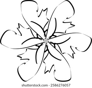 Handdrawn blackwhite sketch scratch scrawl doodle flower flora nature radial line radialline radialflower symmetricalflower symmetricalline circleline circle abstractflower abstract abstractline cycle