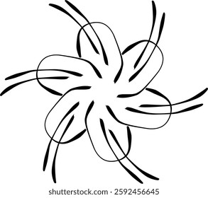 Handdrawn blackwhite sketch scratch scrawl doodle flower flora nature radial line radialline radialflower symmetricalflower symmetricalline circleline circle abstractflower abstract abstractline cycle