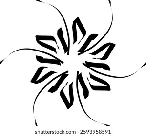 Handdrawn blackwhite sketch scratch scrawl doodle flower flora nature radial line radialline radialflower symmetricalflower symmetricalline circleline circle abstractflower abstract abstractline cycle