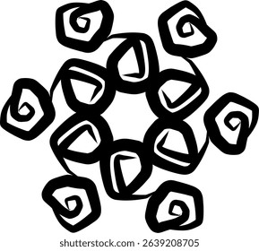 Handdrawn, blackwhite, sketch, scratch, scrawl, doodle, flower, flora, nature, radial, line, radialline, radialflower, symmetricalflower, symmetricalline, circleline, circle, abstractflower, abstract