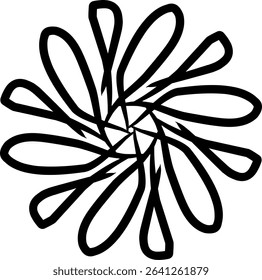 Handdrawn, blackwhite, sketch, scratch, scrawl, doodle, flower, flora, nature, radial, line, radialline, radialflower, symmetricalflower, symmetricalline, circleline, circle, abstractflower, abstract
