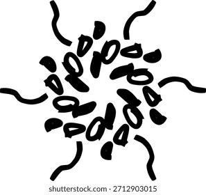 Desenhado à mão, branco preto, esboço, rascunho, rabiscar, rabiscar, flor, flora, natureza, radial, linha, radial, radialflower, symmetricalflower, symmetricaline, circleline, círculo, abstractflower, abstract