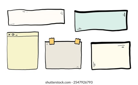 Handdrawn Blank Text Box Note