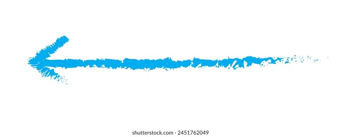 Hand-drawn  blue brush arrow vector isolated on a white background