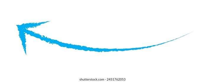 Hand-drawn  blue brush arrow vector isolated on a white background