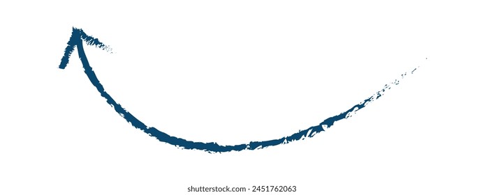 Hand-drawn  blue brush arrow vector isolated on a white background