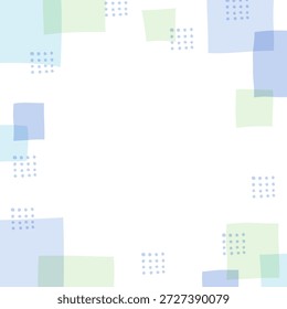 Quadro geométrico azul desenhado à mão (um design refrescante e divertido com pontos e quadrados), ilustração vetorial