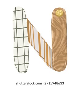 Conjunto de Vector de bebé boho dibujado a mano con prendas, cochecitos y Elementos de naturaleza en tonos neutros para textiles, papelería y decoración de habitaciones para niños.