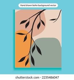 Hand-drawn boho background vector file.