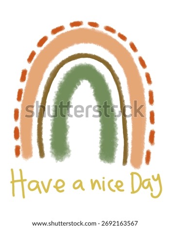 Hand-drawn Boho Rainbow with 'Have a Nice Day' Greeting