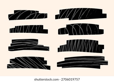 Hand-drawn bold marker stripe pack for headers, labels, highlights and modern graphic layouts