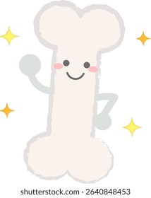 Hand-drawn bone character illustration Healthy bone
