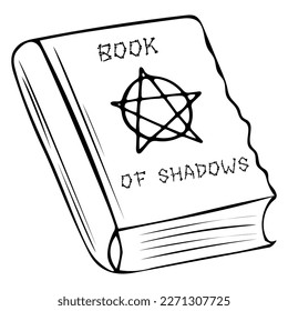 Hand-drawn book of witch spells vector illustration