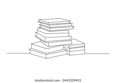 Los libros dibujados a mano delinean el vector aislado sobre fondo blanco.