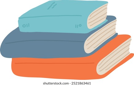 Handdrawn Books Stack Vector Illustration