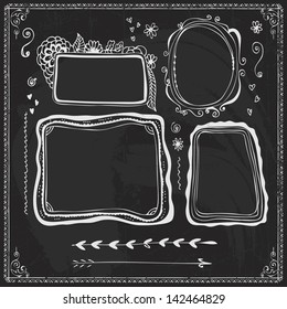 handdrawn border elements menu chalkboard frame design retro chalkboard fancy new spectacular fingers drawn doodle frame vector design valuable for any project where a touching of human sense is requi