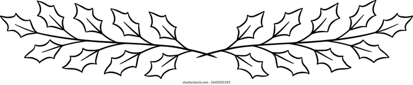 Hand-drawn border with leafy branches