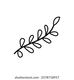 Hand-drawn botanical branch outline for natural and eco-friendly design

