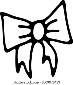 Un arco dibujado a mano es una ilustración vectorial en blanco y negro.