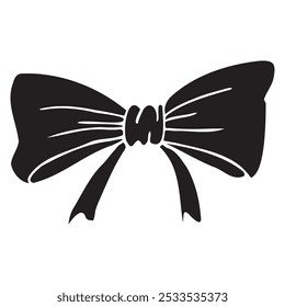 Hand-Drawn Bow Tie Illustration, Bold Black Design