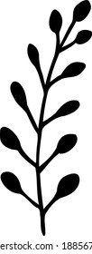 Hand-drawn branch. Vector clip art.
