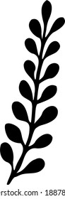 Hand-drawn branch. Vector clip art.