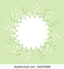 Hand-drawn branches colorful floral frame. Useful for wedding invitations, congratulations and greeting cards.