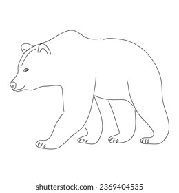 Hand-drawn Brown bear. Vector editable stroke.