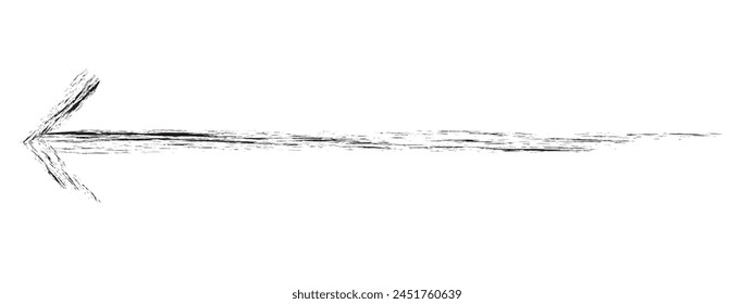 Hand-drawn brush arrow vector isolated on a white background 