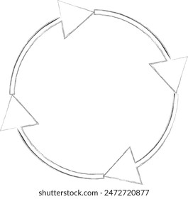Hand-drawn brush arrow vector isolated on a white background