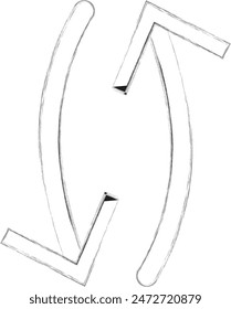 Hand-drawn brush arrow vector isolated on a white background