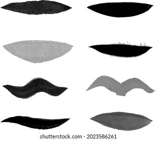Hand-drawn brush strock collection. Vector paintbrush set