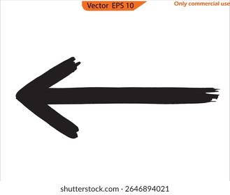 Hand-Drawn Brush Stroke Arrow on Transparent Background. Bold Vector for Business, Marketing, and Advertising Projects